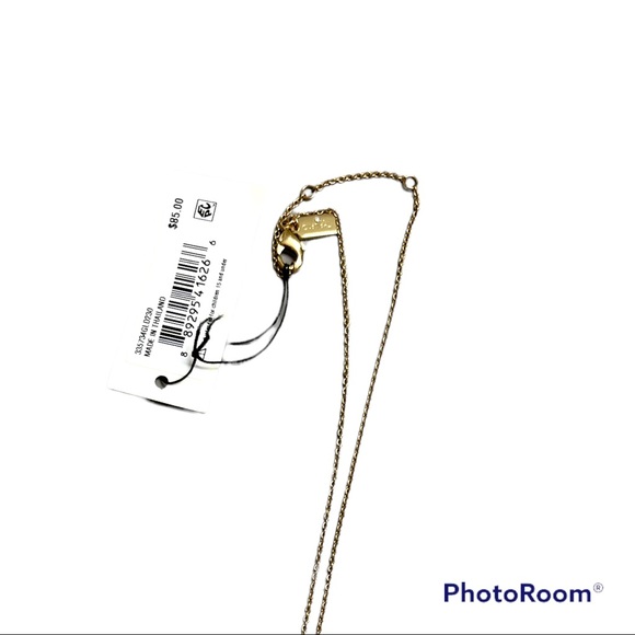Coach necklace gold color with stone design,nwt. - Picture 4 of 4